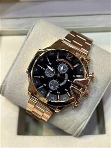 ساعت دیزل مردانه بنداستیل رزگلد صفحه مشکی 369370