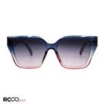 عینک آفتابی شنل زنانه با فریم دو رنگ، ویفرر و دسته طوسی رنگ مدل 88036