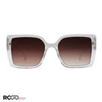 عینک آفتابی با فریم شفاف و بی رنگ، مربعی و لنز قهوه ای Louis Vuitton مدل 7225