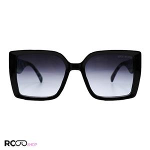 عینک آفتابی LV با فریم مشکی، مربعی، دسته چند رنگ و لنز تیره مدل 7225