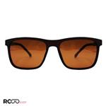 عینک آفتابی پلرایزد با فریم قهوه‌ای رنگ و مستطیلی شکل برند HUGO BOSS مدل 9529-1