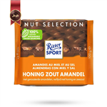 شکلات تخته ای ریتر اسپرت Ritter sport مدل بادام نمک عسل honing zout amandel وزن 100 گرم