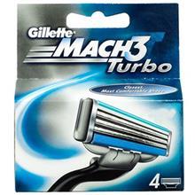 تیغ یدک ‏4 عددی ژیلت مدل Mach 3 Turbo Gillette Mach 3 Turbo Shaving Blades 3 Blade Pack of 4