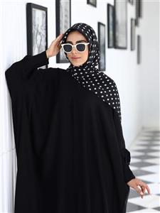 روسری خالخالی کرپ حریر