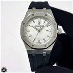 ساعت ای پی مردانه بند رابر صفحه سفید Audemars Piguet A8678G