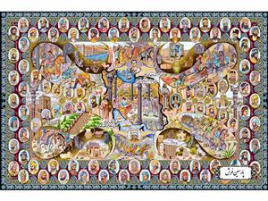 نخ و نقشه تابلو فرش طرح سلاطین جدید – کد NP4946