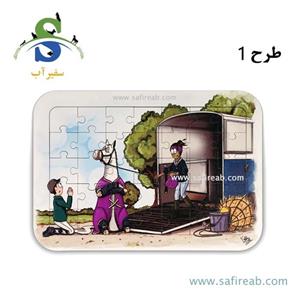 پازل چوبی اسب و اسبکش در ۳ طرح مختلف