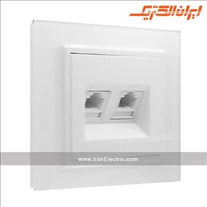 سوکت تلفن دوتایی پلکسی سفید