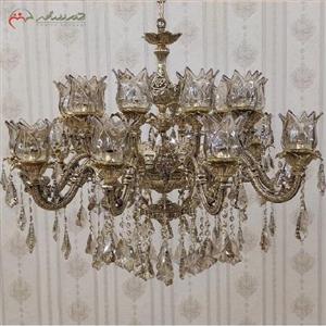 لوستر گلناز 10 شاخه ی 20 شعله، بدنه تمام برنزی و رنگ چند لایه با ضمانت و کیفیت درجه یک کد 6013