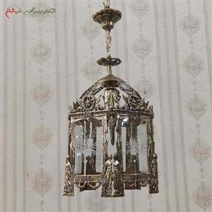 لوستر فانوسی مناسب آشپزخانه بدنه برنزی و رنگ آنتیک چند لایه و طراحی شیک و کلاسیک کد 6506