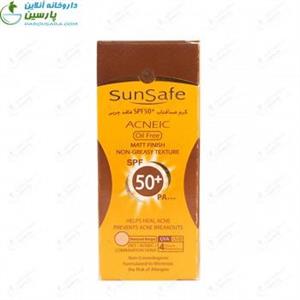 فلوئید ضدآفتاب فاقد چربی SFP50 سان سیف ACNE-FELUID فاقدرنگ Sunsafe Acneic SPF50+ Sunscreen Cream 