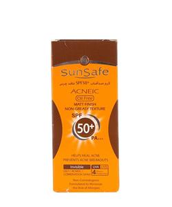 فلوئید ضدآفتاب فاقد چربی SFP50 سان سیف ACNE-FELUID فاقدرنگ Sunsafe Acneic SPF50+ Sunscreen Cream 