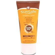 فلوئید ضدآفتاب فاقد چربی SFP50 سان سیف ACNE-FELUID فاقدرنگ Sunsafe Acneic SPF50+ Sunscreen Cream 