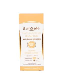  کرم ضد آفتاب سان سیف فاقد جاذب شیمیایی +SPF50 بژ طبیعی Sunsafe Viti-Sense SPF50 Sunscreen Cream