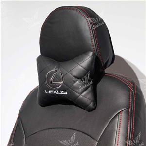 پشت گردنی BOB طرح لکسوس، چرم مشکی، دوخت مشکی