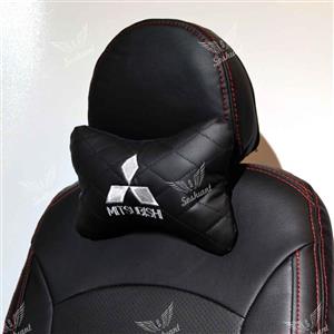 پشت گردنی BOB طرح میتسوبشی، چرم مشکی، دوخت مشکی