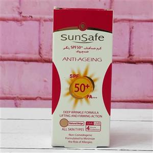  کرم ضد آفتاب و ضد چروک   SPF50 بژ متوسط سان سیف 