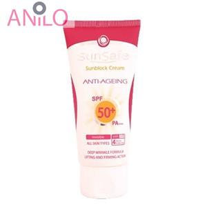  کرم ضد آفتاب و ضد چروک   SPF50 بژ متوسط سان سیف 