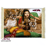 تابلو فرش ایرانی طرح ملکه ببرها کد i33
