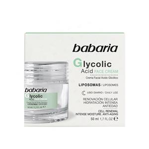 کرم آبرسان و بازسازی کننده صورت باباریا مدل Glycolic Acid حجم 50 میلی لیتر