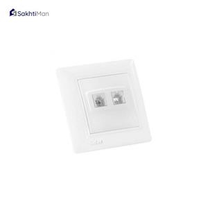 پریز سوکت تلفن دو پورت ثابت الکتریک مدل پانیذ