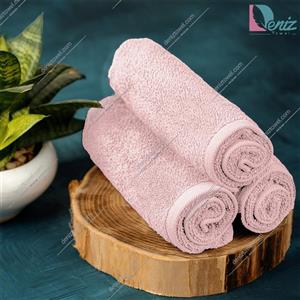 حوله دستی بسته سه عددی ساده رنگ صورتی روشن
