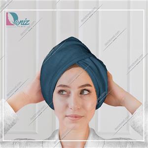 حوله سر طرح ساده مدل کلاه پیچ رنگ آبی روشن