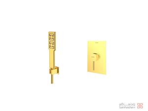 متعلقات شیر حمام توکار شودر مدل رومر تیپ 2 BRASS طلایی مات