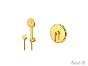 متعلقات شیر حمام توکار شودر مدل زیگموند تیپ 2 ABS طلایی مات