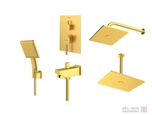متعلقات شیر حمام توکار شودر مدل رومر تیپ 4 ABS طلایی مات