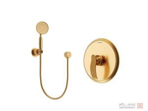 متعلقات شیر حمام توکار شودر مدل گلوریس تیپ 2 BRASS طلایی مات