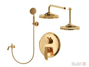 متعلقات شیر حمام توکار شودر مدل گلوریس تیپ 4 BRASS طلایی