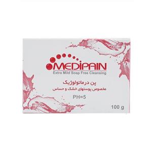 صابون پن درماتولوژیک مدیپین مناسب پوست خشک و حساس 100g Medipain Dry And Sensitive Skin Syndet Bar 100g