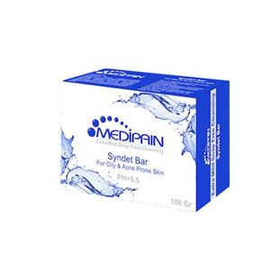 صابون پن درماتولوژیک مدیپین مناسب پوست چرب و آکنه ای حجم 100 گرم 100gMedipain Oily And Acne Prone Skin Syndet Bar