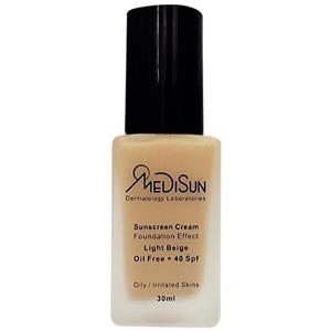 کرم پودر SPF40 فاقد چربی بژ روشن 30 میلی لیتر مدیسان  Medisun Oil Free SPF40 Foundation Light Beige 30ml