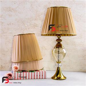 آباژور رومیزی میلانو طلایی گوی شیشه‌ای