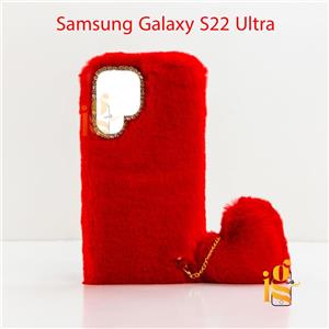قاب فانتزی خزدار با آویز قلب برای سامسونگ S22 Ultra