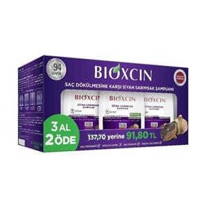 پک 3 عددی شامپو ضد ریزش بیوکسین Bioxcin عصاره سیر سیاه مناسب تمام موها حجم 300 میل