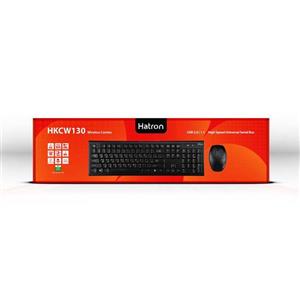 کیبورد و ماوس بی سیم هترون مدل HKCW130 ا Hatron HKCW130 Wireless Keyboard And Mouse کد 6311