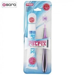 مسواک پاتریکس کد 500 با برس متوسط به همراه خمیر دندان و نخ دندان Patrix Code 500 Medium Brush Toothbrush with Toothpaste And Dental Floss