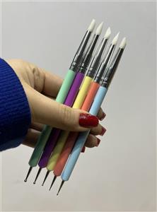 قلم دو طرفه سیلیکونی و داتینگ رنگی دونه ای 