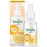 سرم تقویت کننده و روشن کننده ویتامین سی سیمپل Simple 10% Vitamins C E F Booster Serum 30Ml