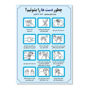 پوستر طرح دستورالعمل شستشوی دست کد 3030