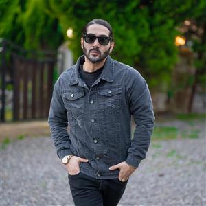 کت جین مردانه ذغالی کد 19408