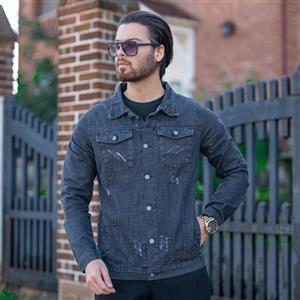 کت جین مردانه ذغالی کد 19437