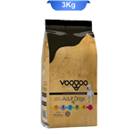 غذای خشک سگ بالغ نژاد متوسط و بزرگ طعم مرغ و ماهی و برنج وودو (VooDoo) وزن 3 کیلوگرم