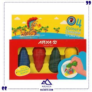 مداد شمعی کرایون دوکی 4 رنگ آریا