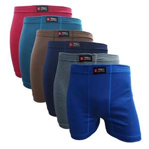 شورت مردانه نیکو مدل اسلیپ رنگ تیره مجموعه 6 عددی