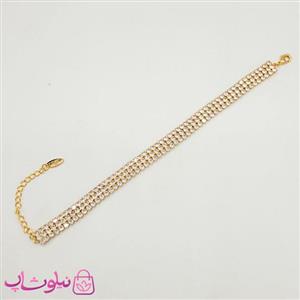 دستبند زنانه ysx طرح تنیسی سه لاین طلایی کد 125 