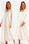 ست لباس شب پنبه ای پوشیده شیری زنانه برند Magic Form کد 1700393347